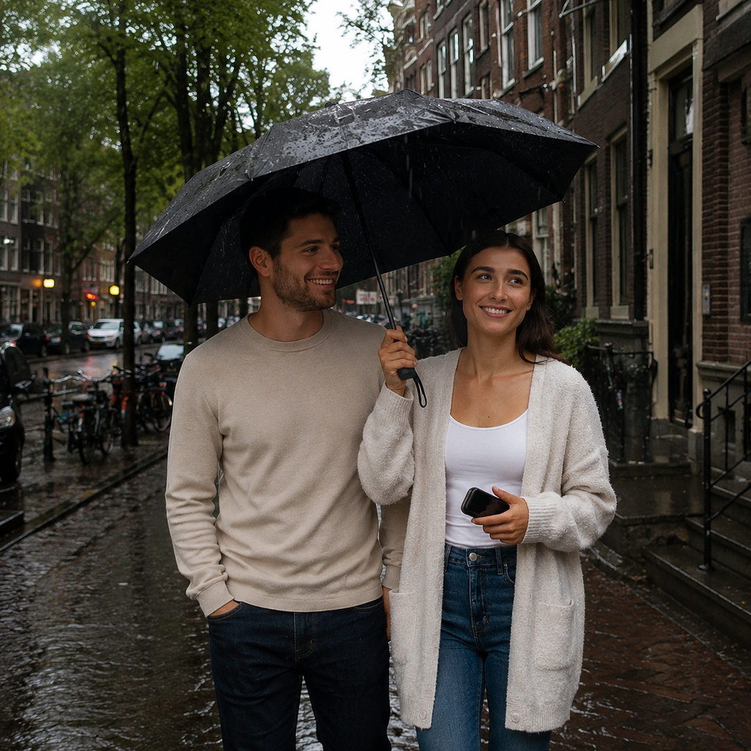 Compact Travel Umbrella & Case