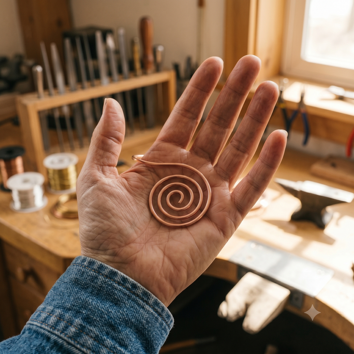 Spiral Flow Copper Hand Piece by Thandi & Maya