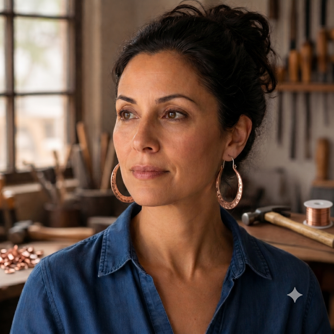Ember Copper Earrings by Thandi & Maya