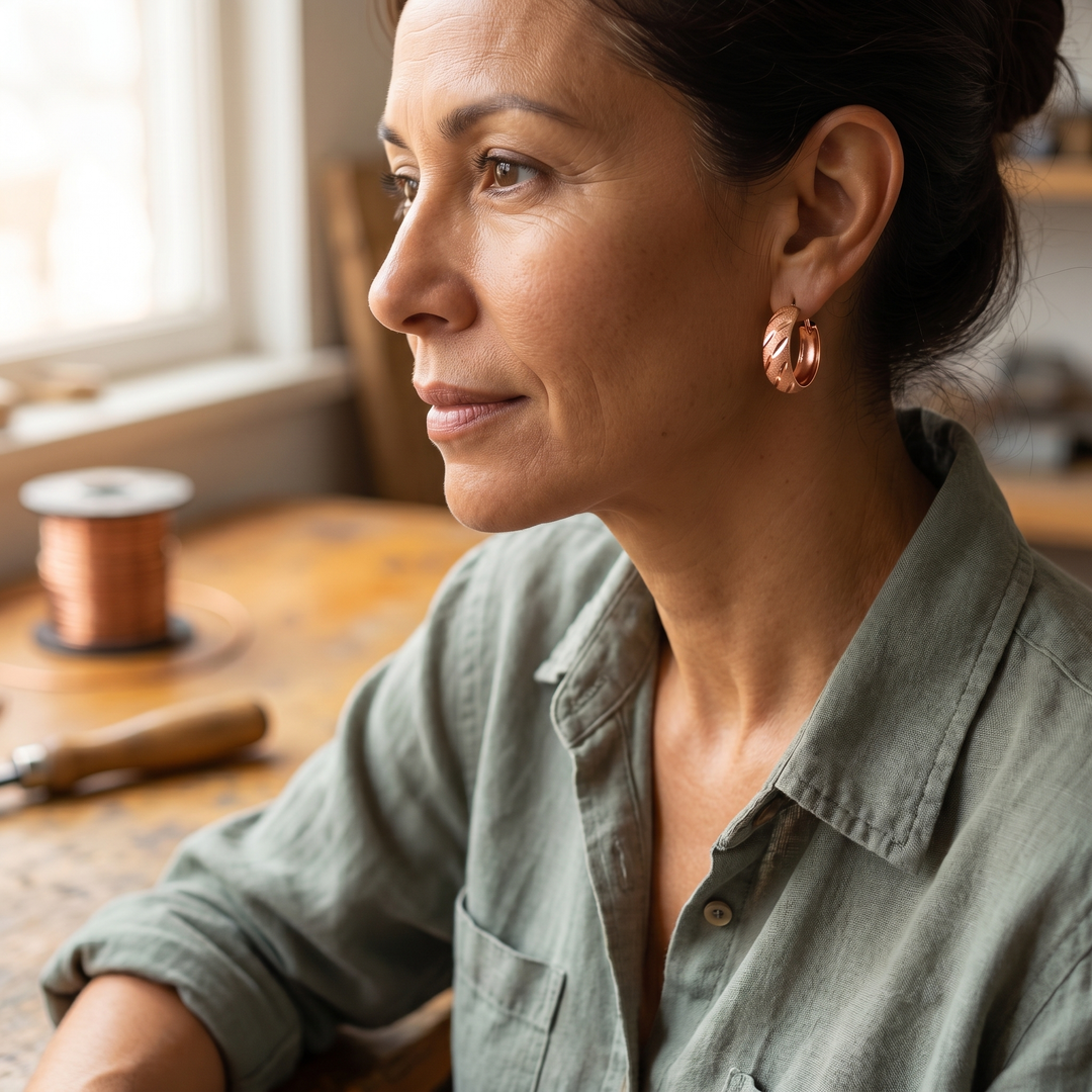 Vale Copper Earrings by Thandi & Maya