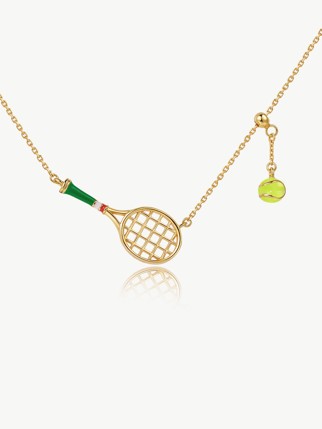Collana Pendenti con Charm a Forma di Racchetta da Tennis